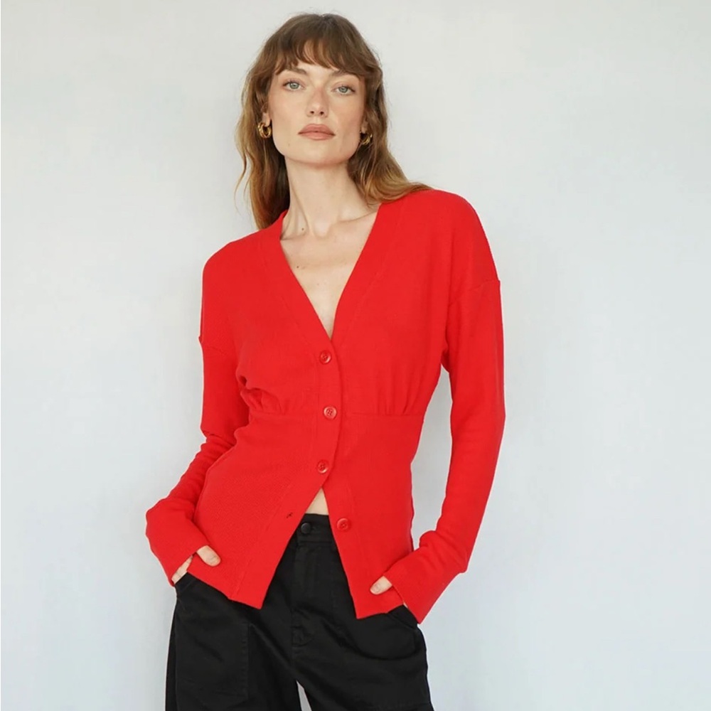 LNA red cardigan